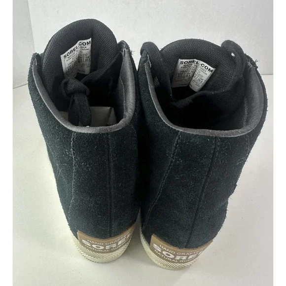 Sorel Out n About Wedge Shoes Suede Ankle Boot Black Lace Sneakers Women's 8.5 - Picture 12 of 16
